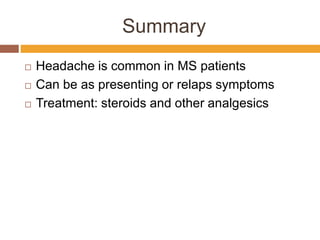Headache in Multiple Sclerosis.pptx