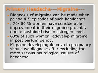 Headache in pregnancy | PPTX