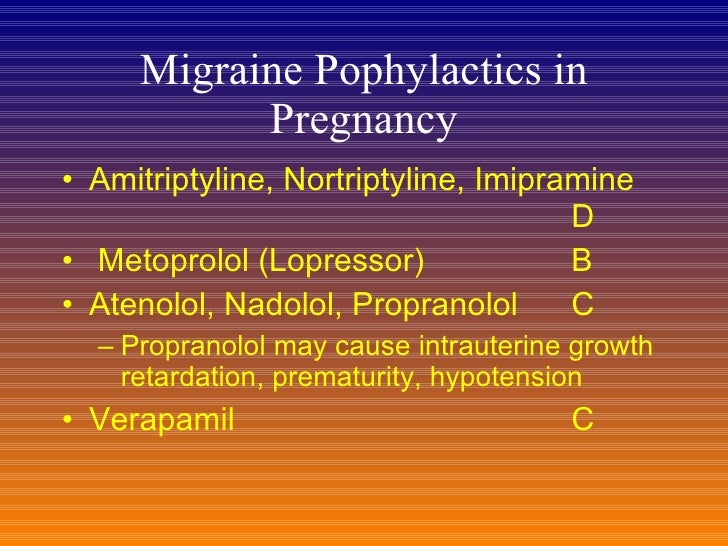 Elavil For Migraines And Pregnancy