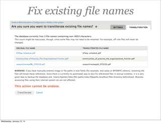 Fix existing file names

Wednesday, January 15, 14

 