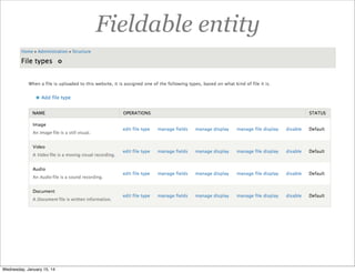 Fieldable entity

Wednesday, January 15, 14

 