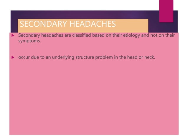 Headaches and its types | PPTX