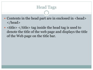 "From Metadata to Magic: Exploring HTML Head and Body" | PDF