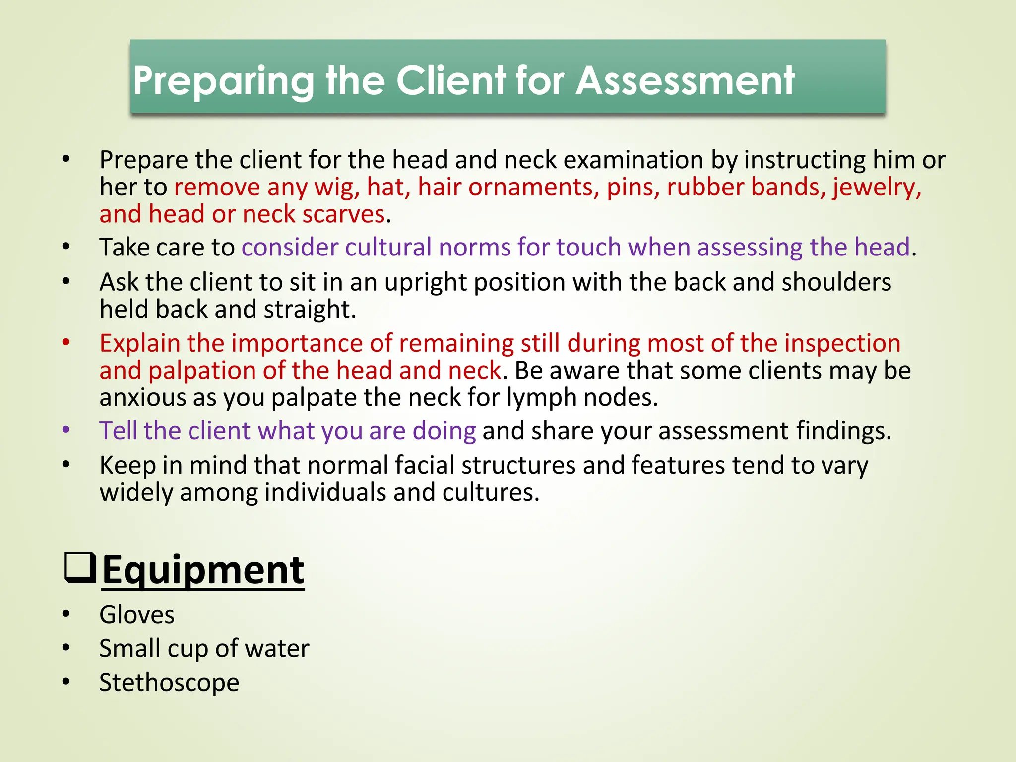 Head and Neck Lecture on health assessment | PDF