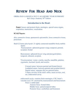 Head and Neck | PDF | Biological Sciences | Science