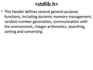 Header files of c++ unit 3 -topic 3 | PPTX