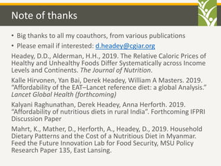 The Cost of Nutrition in Asia