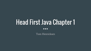 Head First Java Chapter 1 | PDF