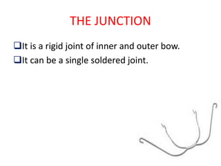 THE JUNCTION
It is a rigid joint of inner and outer bow.
It can be a single soldered joint.
 