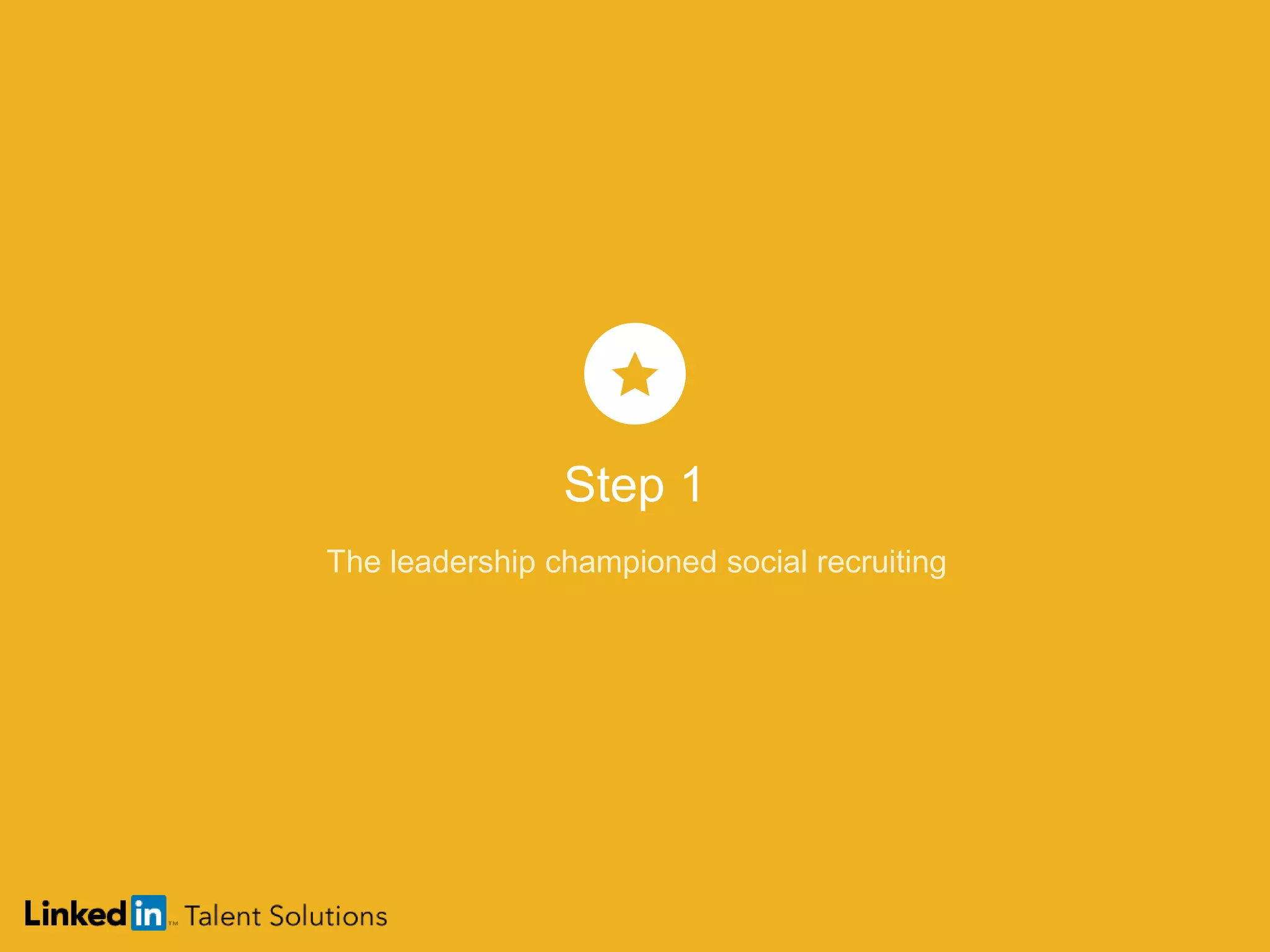 Step 1
The leadership championed social recruiting
 