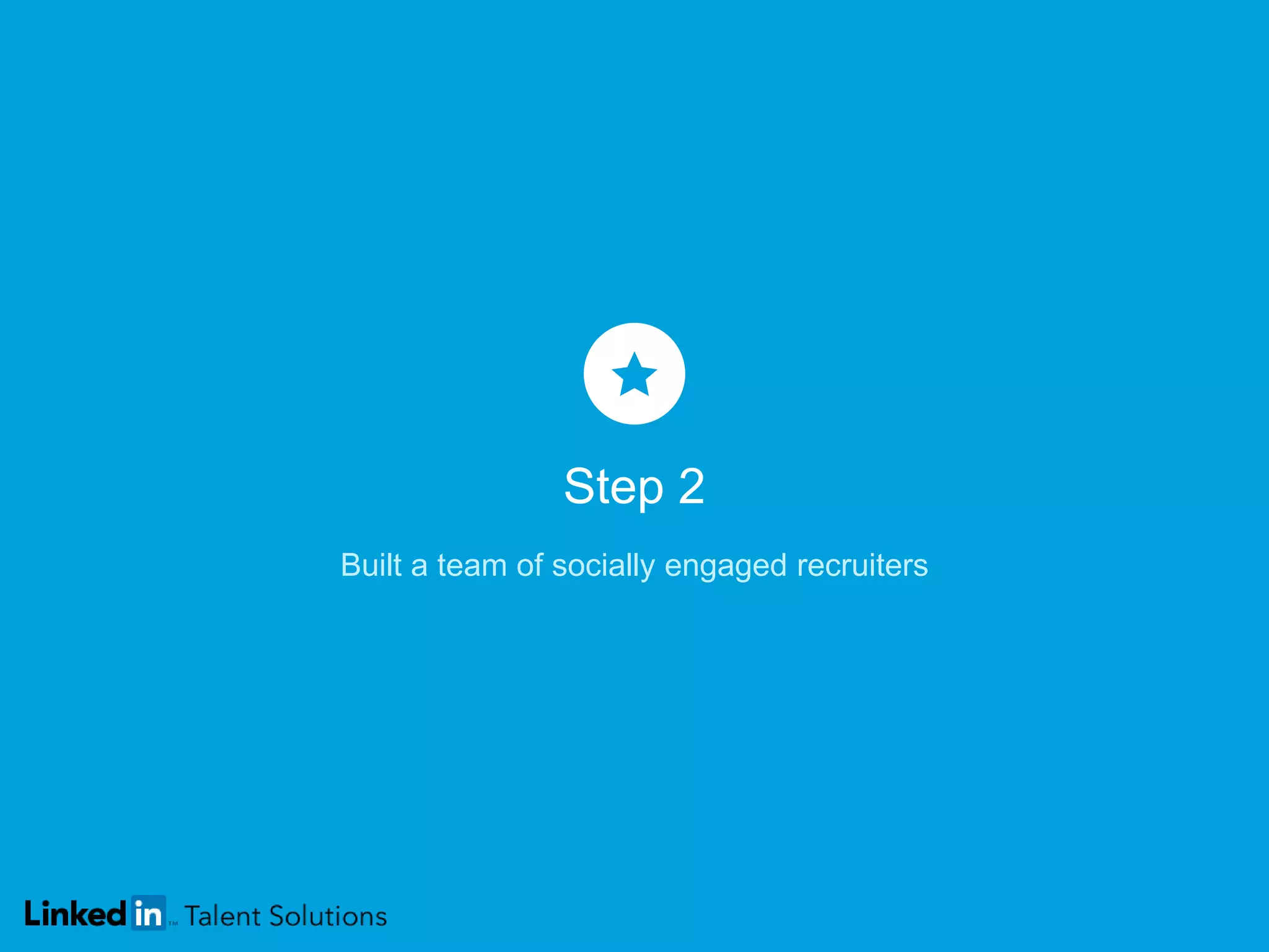 Step 2
Built a team of socially engaged recruiters
 