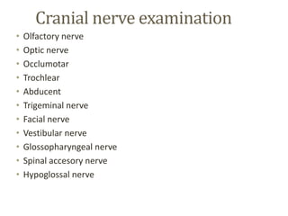 Motor nerve examination• Grade 0 – no motor activity
• Grade 1 – papable muscle contraction
• Grade 2 – complete range of ...