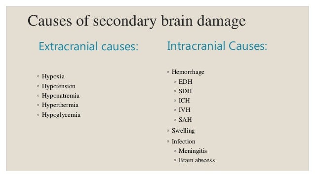 Primary and secondary head injury EDH and SDH
