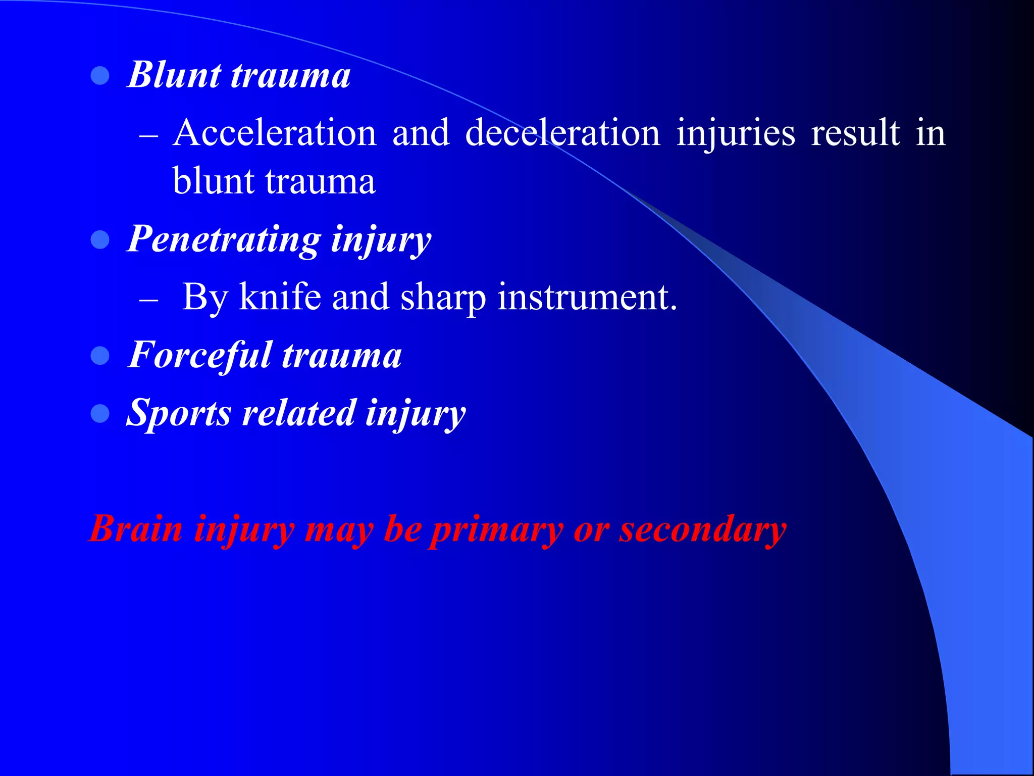 Head injury | PPT | Death, Injury, or Military Conflict | Sensitive Topics