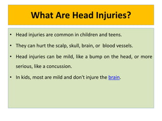 Head injury and its management | PPTX