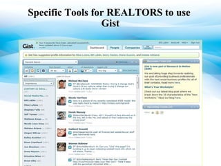 Specific Tools for REALTORS to use  Gist 