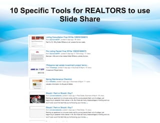 10 Specific Tools for REALTORS to use
              ݺߣ Share
 