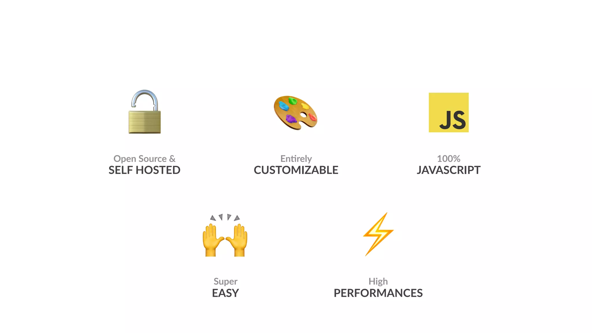 ⚡
Open Source &
SELF HOSTED
100%
JAVASCRIPT
🔓 🎨
EnSrely
CUSTOMIZABLE
High
PERFORMANCES
🙌
Super
EASY
 