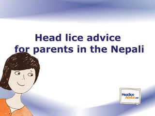 Head lice advice  for parents in the Nepali 
