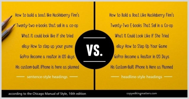 Headline style Headings Chicago Manual Of Style 16th Edition