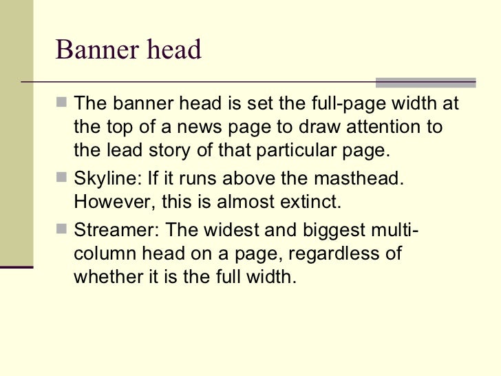 Print Media Headline Writing 1