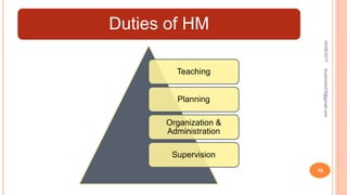 Head Master Duties And Responsibilities