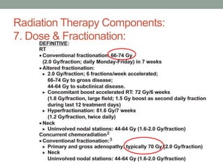 Radiation Therapy Components:
7. Dose & Fractionation:
 