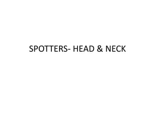 SPOTTERS- HEAD & NECK
 