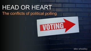 HEAD OR HEART
The conflicts of political polling
alex wheatley
 