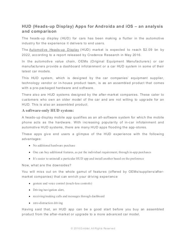 Car Headsup Display Apps for Android and iOS