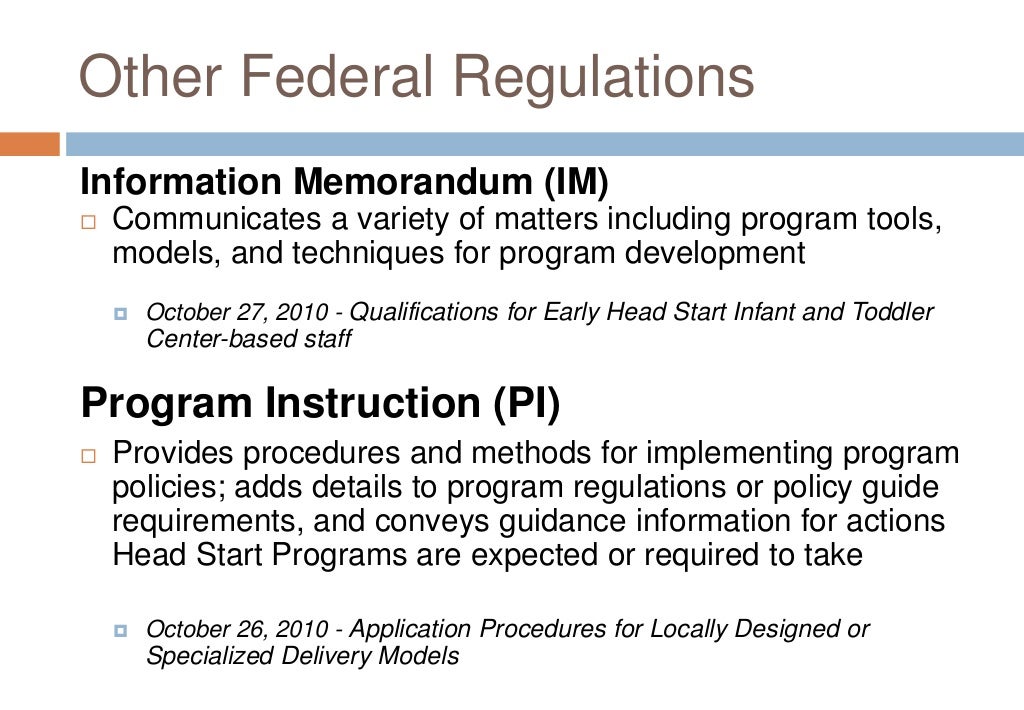 Head Start Program Governance Training 101