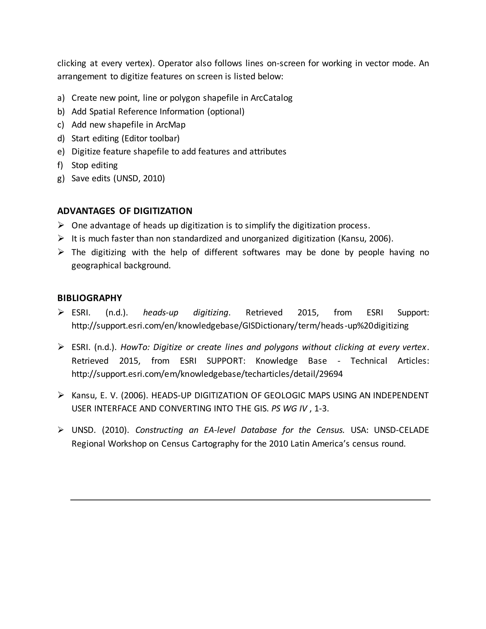 Heads up digitization ON THE FLY GIS PDF