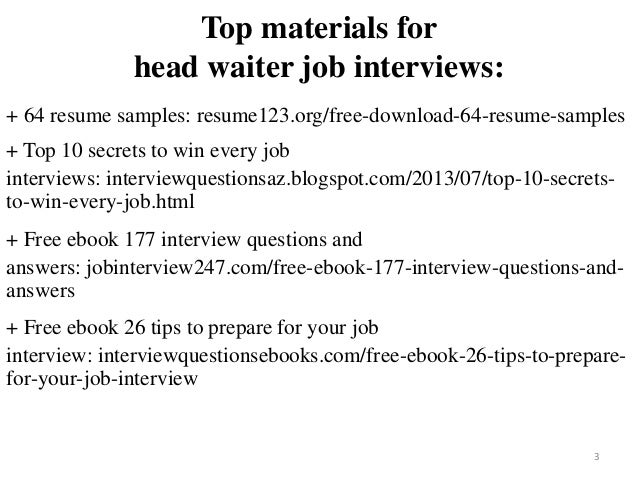 head waiter resume sample pdf ebook waiter resume