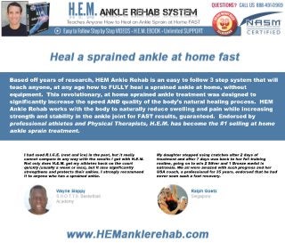 Heal Ankle Sprains at Home with HEM Ankle Rehab