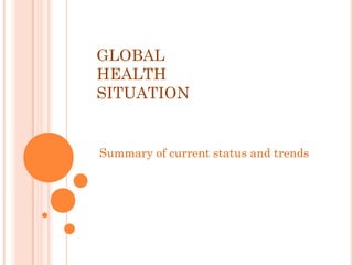 GLOBAL
HEALTH
SITUATION


Summary of current status and trends
 
