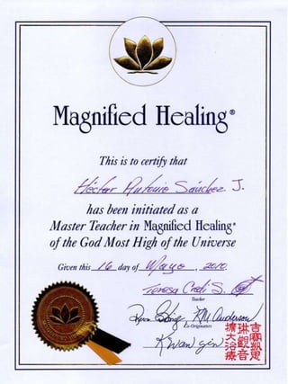 Healing certifications