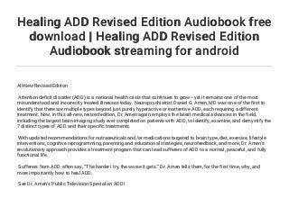 Healing ADD Revised Edition Audiobook free download | Healing ADD Rev…