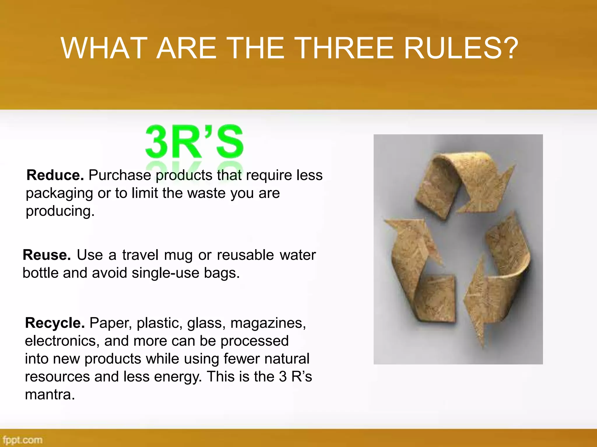 How To Implement the 3 R's in our School :) | PPTX
