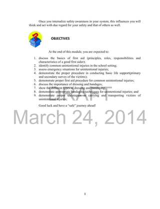 DRAFT
March 24, 2014
3
Once you internalize safety awareness in your system, this influences you will
think and act with d...