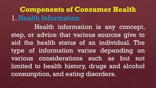 Consumer Health Module Grade 10 HEALTH - Q1 Module 1: Components of Consumer Health | PPTX