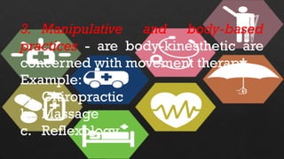 Healthcare Modalities Examples HEALTH - 1st Quarter Module 3: Complementary and Alternative Healthcare ...