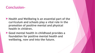 HEALTH AND WELL BEING PPT FOR KIDS AND ADULT | PPT