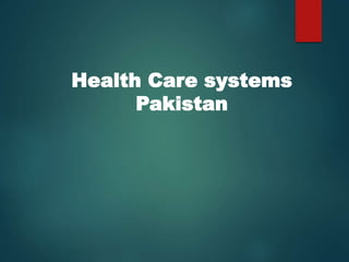 Health Care systems
Pakistan
 