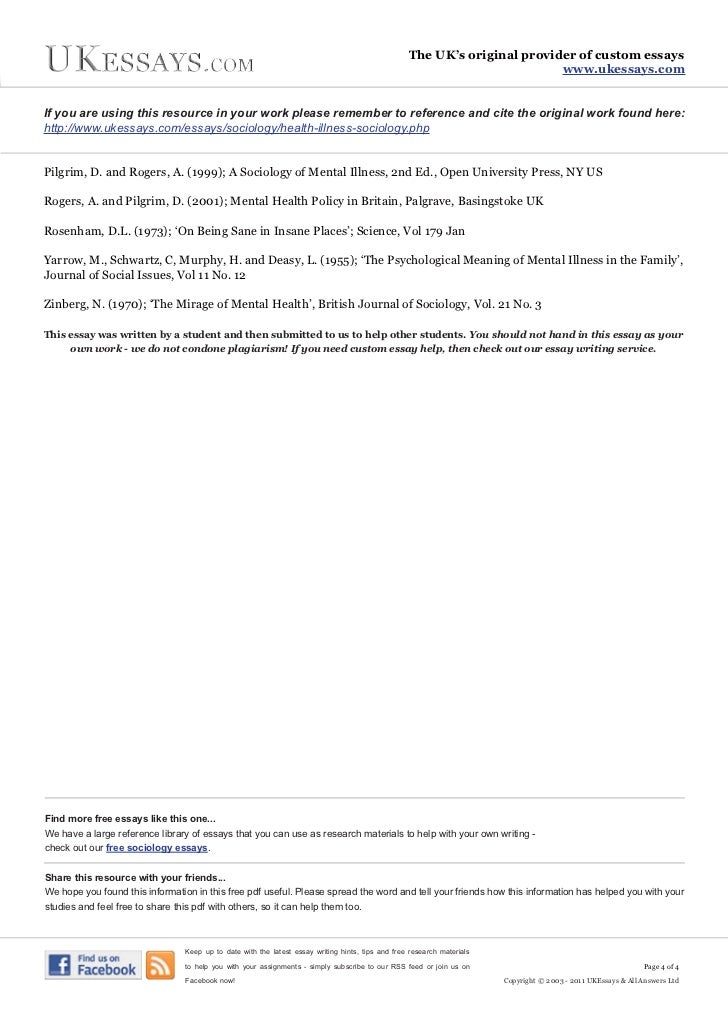 Mental health policy essay