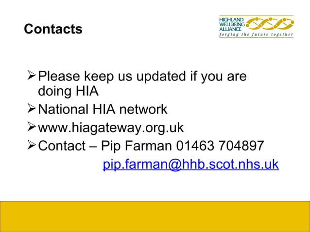 Health Impact Assessment Slides Pip Farman | PPT