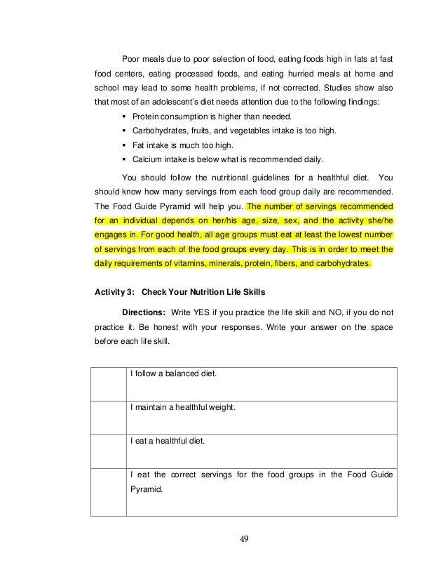 grade 7 health module