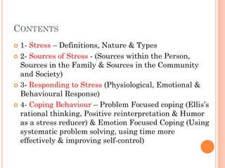 Comprehensive Overview of Stress and Coping Mechanisms in Health ...