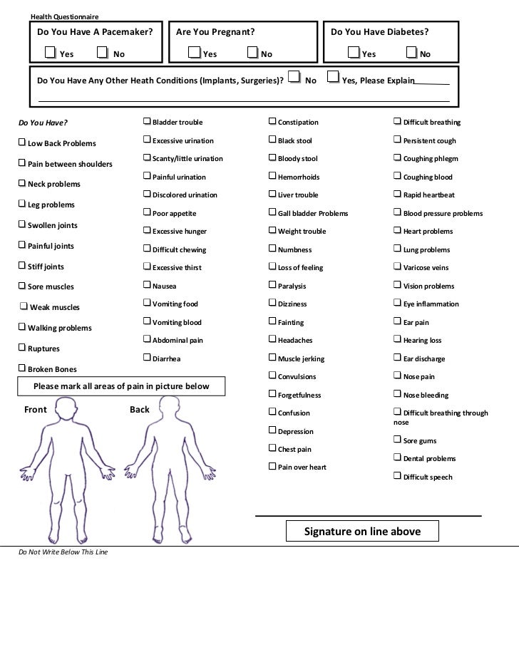 Health Questionnaire Pdf