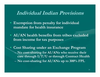 Health Reform &amp; Indian Health Care Improvement Act | PPT