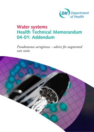 Water systems
Health Technical Memorandum
04-01: Addendum
Pseudomonas aeruginosa – advice for augmented
care units
 
